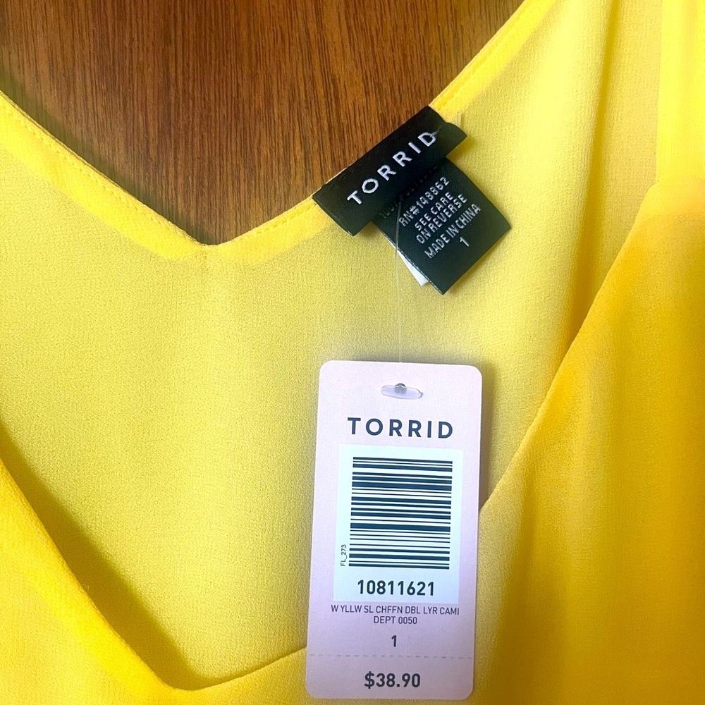 Torrid - Yellow Chiffon Cami 1x